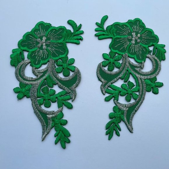 Embroidery Patches for Clothes Jacket Jeans Iron On Flower Patches set of 2 - Picture 3 of 8